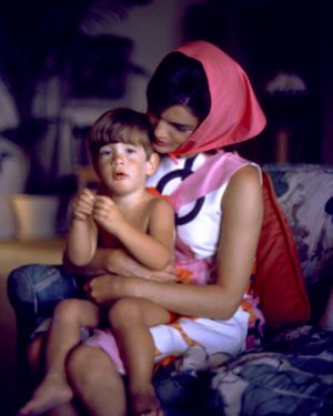 colour photo of jackie bouvier kennedy onassis and young john john.jpg